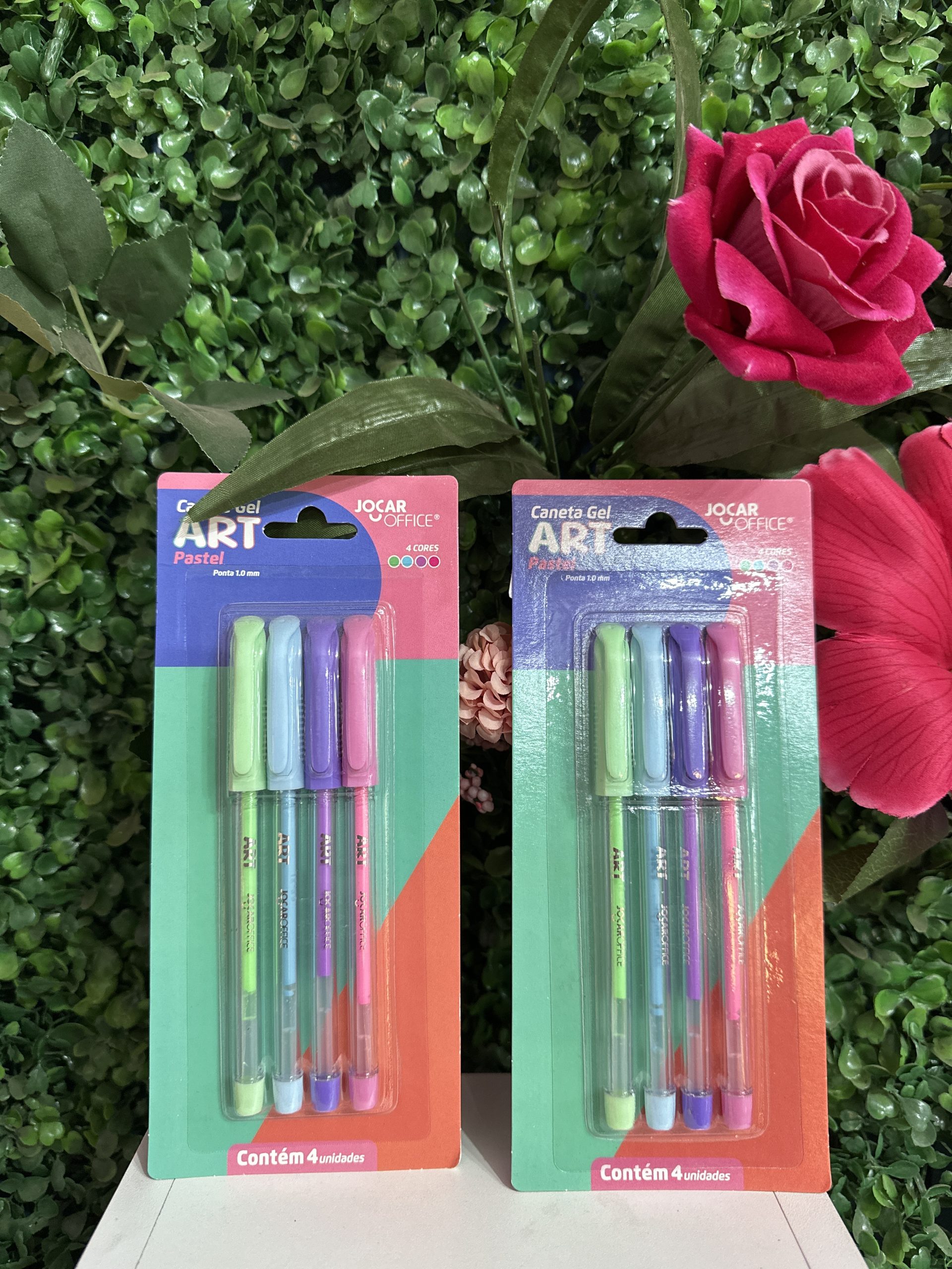Kit Canetas Gel Art Leonora tons pastel 4 cores